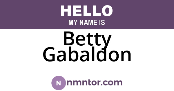 Betty Gabaldon