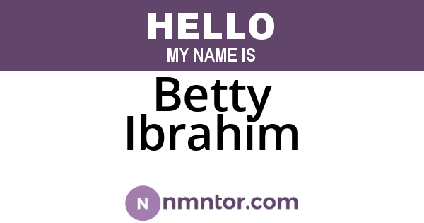 Betty Ibrahim