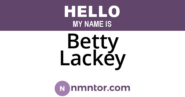 Betty Lackey