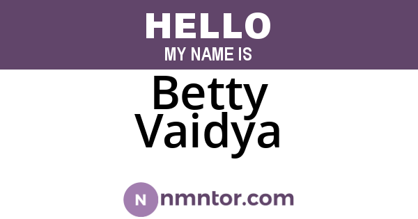 Betty Vaidya