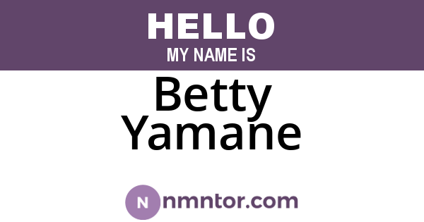 Betty Yamane