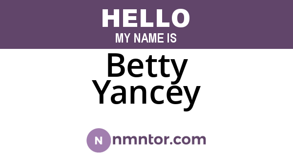 Betty Yancey