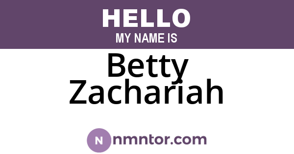 Betty Zachariah
