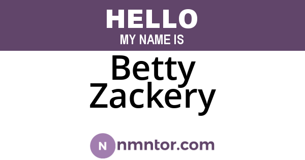 Betty Zackery