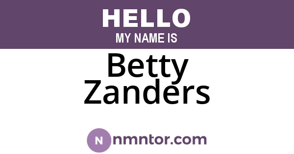 Betty Zanders