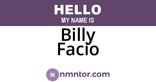 Billy Facio