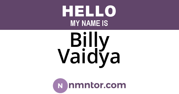Billy Vaidya