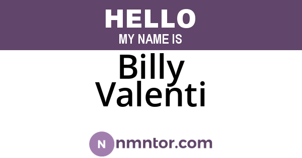 Billy Valenti