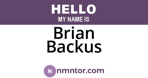 Brian Backus
