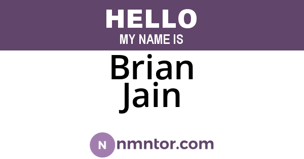 Brian Jain