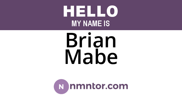 Brian Mabe