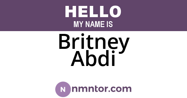 Britney Abdi