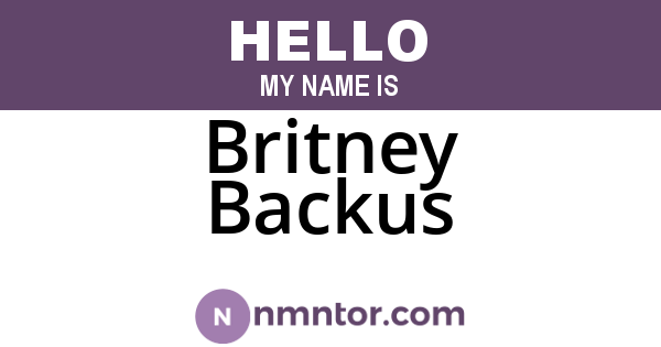 Britney Backus