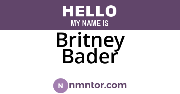 Britney Bader