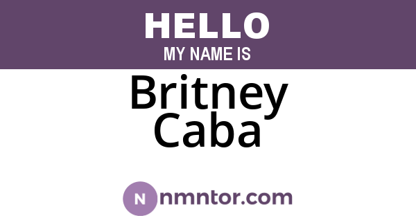 Britney Caba