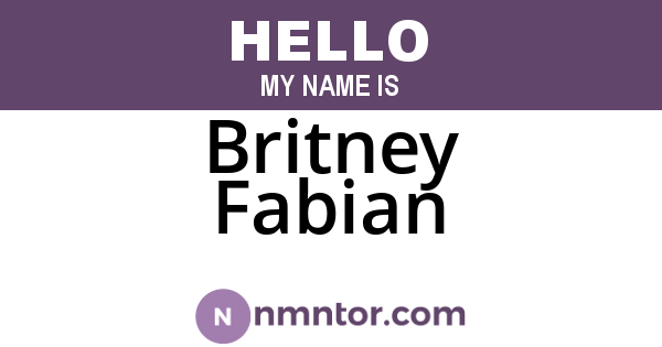 Britney Fabian