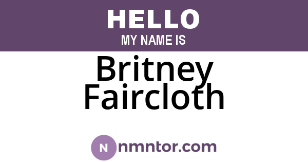 Britney Faircloth
