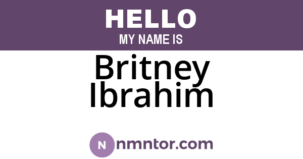 Britney Ibrahim