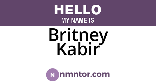 Britney Kabir