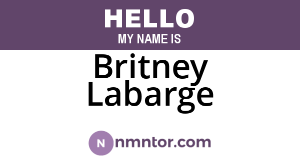 Britney Labarge