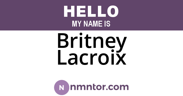 Britney Lacroix