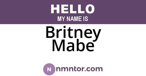 Britney Mabe