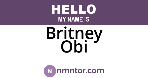 Britney Obi