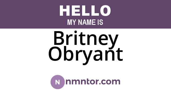 Britney Obryant
