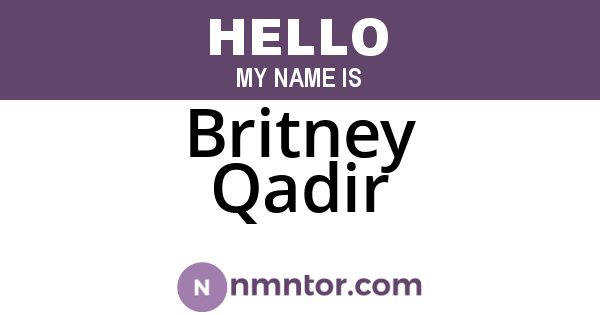 Britney Qadir