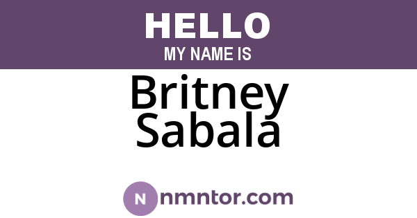 Britney Sabala