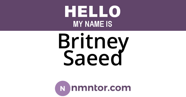 Britney Saeed