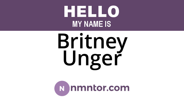 Britney Unger