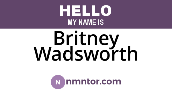 Britney Wadsworth
