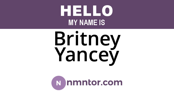 Britney Yancey