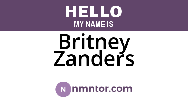 Britney Zanders