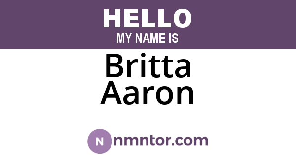 Britta Aaron