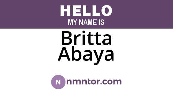 Britta Abaya