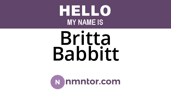 Britta Babbitt