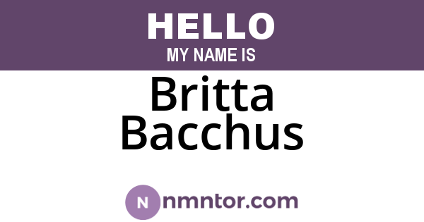 Britta Bacchus
