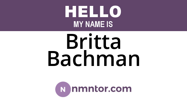 Britta Bachman
