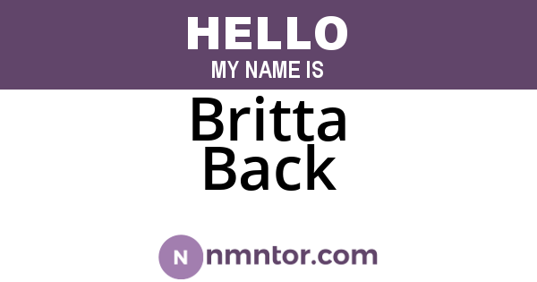 Britta Back