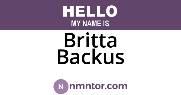 Britta Backus