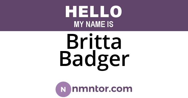 Britta Badger