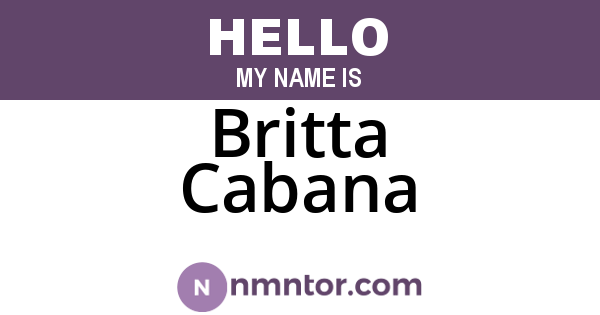 Britta Cabana