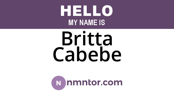 Britta Cabebe