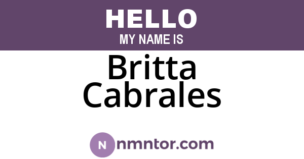 Britta Cabrales