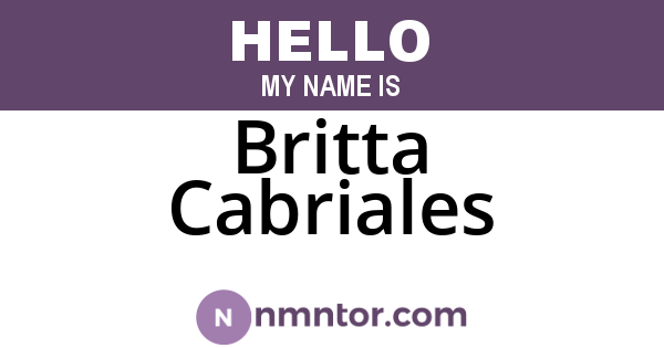 Britta Cabriales