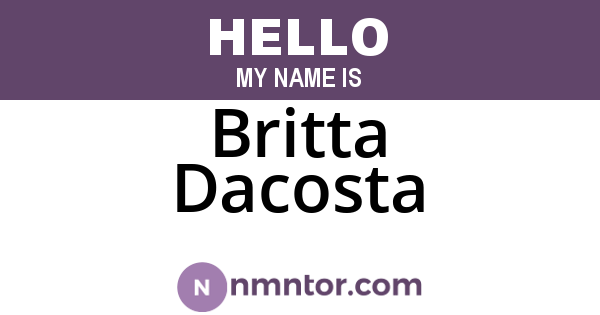 Britta Dacosta