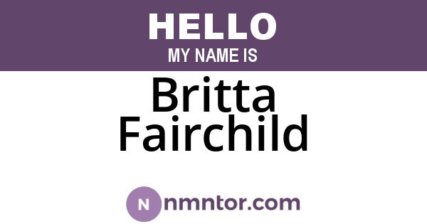 Britta Fairchild