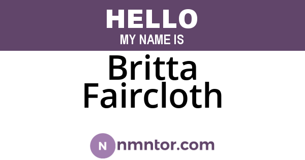 Britta Faircloth